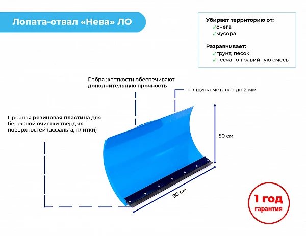 Лопата-отвал «Нева» ЛО, 005.19.0100-02_0